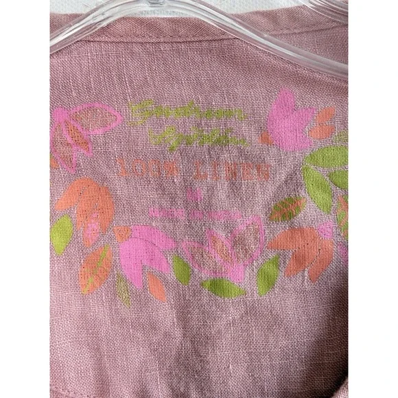 Gudrun Sjoden Tunic Dress 100% Linen Sz M Mauve Oversized Coquette Lagenlook - Picture 3 of 4